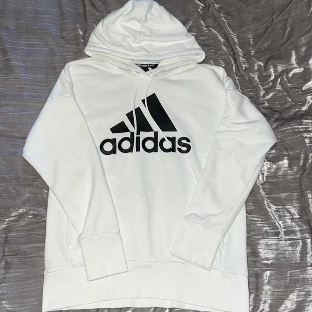 Medium ADIDAS white hoodie